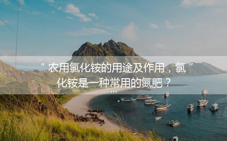 農(nóng)用氯化銨的用途及作用，氯化銨是一種常用的氮肥？
